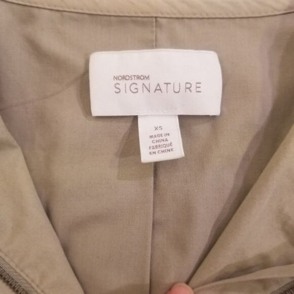 Nordstrom Tan Utility Jacket Sz XS Full Zip Cotton Cargo Safari Capsule Neutral - Picture 3 of 9